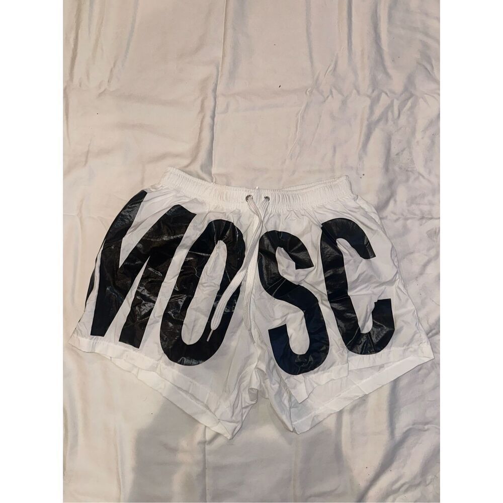 MOSCHINO size XS swim shorts white and black new never worn designer